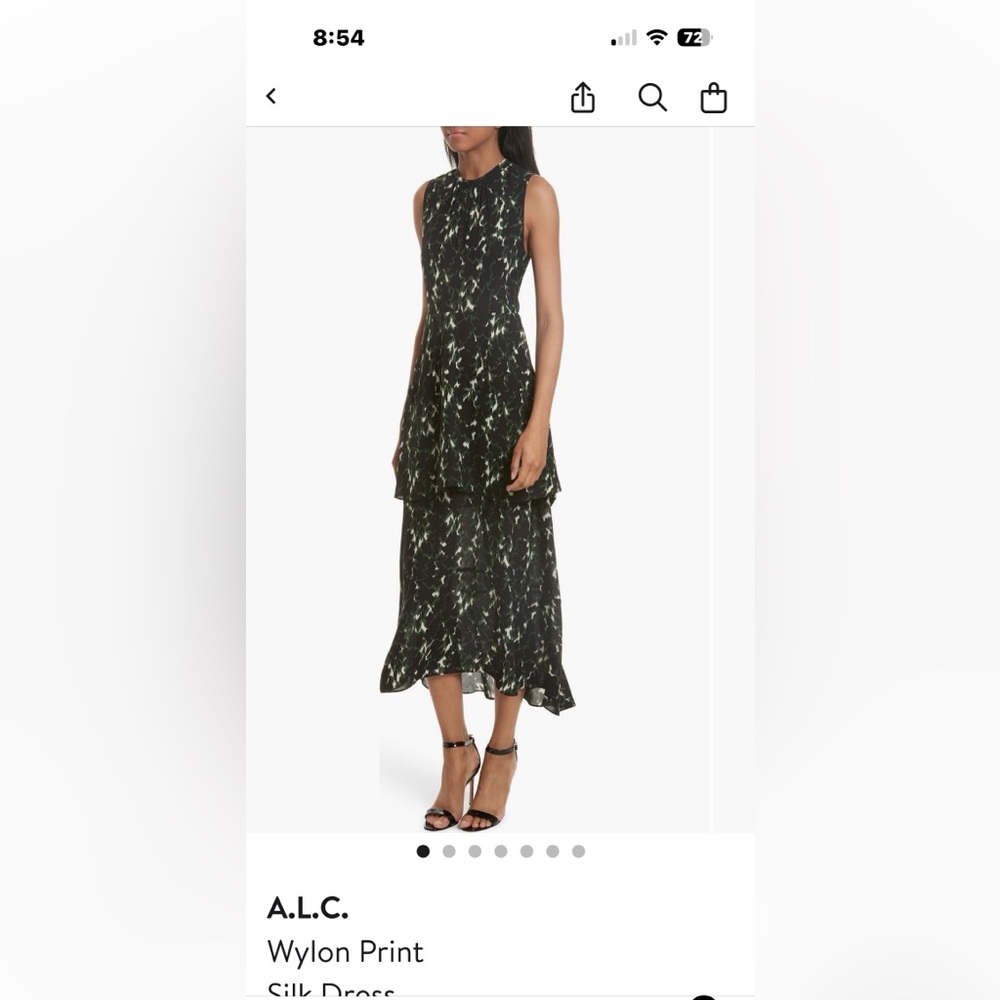 ALC Wylon Silk Midi Dress